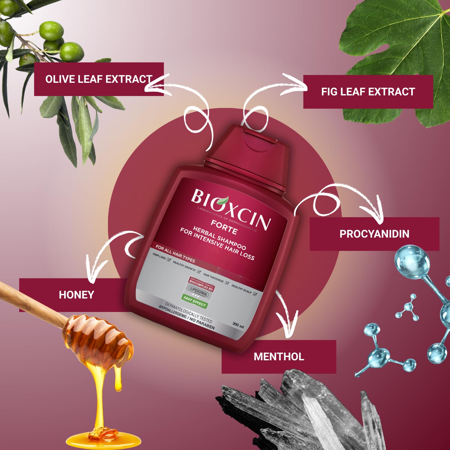BIOXCIN Champú con extractos naturales para nutrir el cuero cabelludo.
