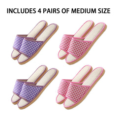 Chaussons biroris en coton-lin respirant pour un confort durable.
