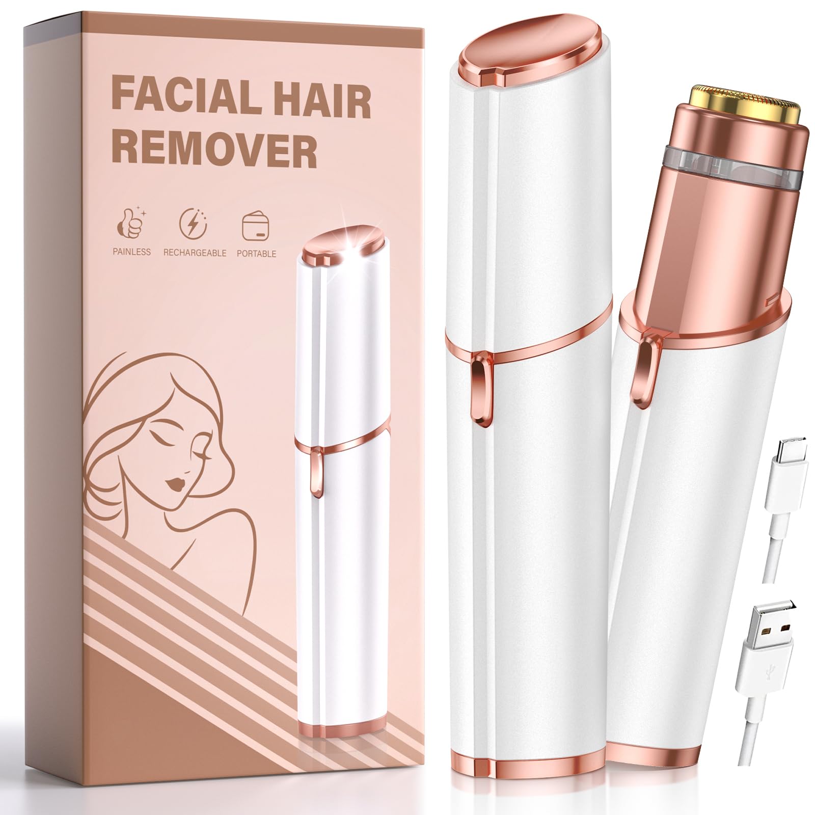 Bissuuy depilador facial para labios, eliminación suave del vello