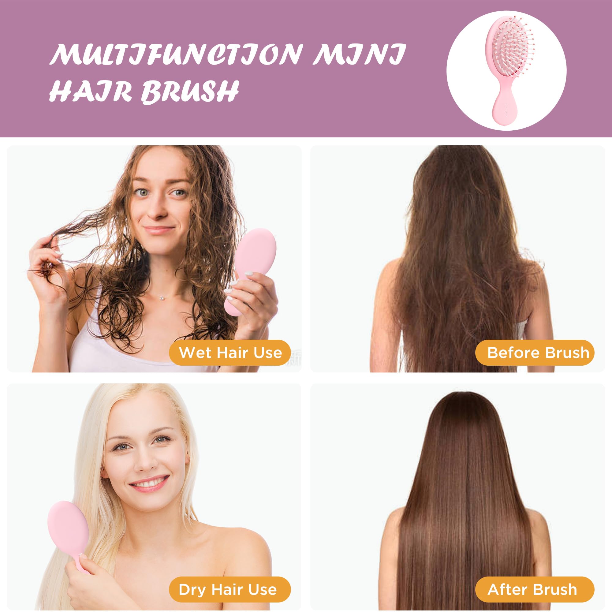 Bituemly cepillo para todo tipo de cabello, diseño compacto y cómodo
