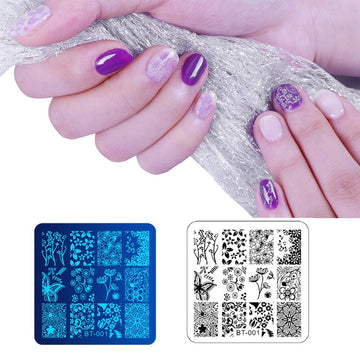 Biutee diseño de placa de estampado para uñas con motivos variados