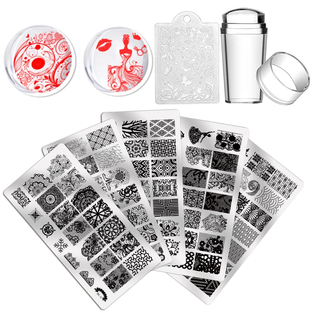 Biutee placas estampado diseños florales, para variedad de estilos.