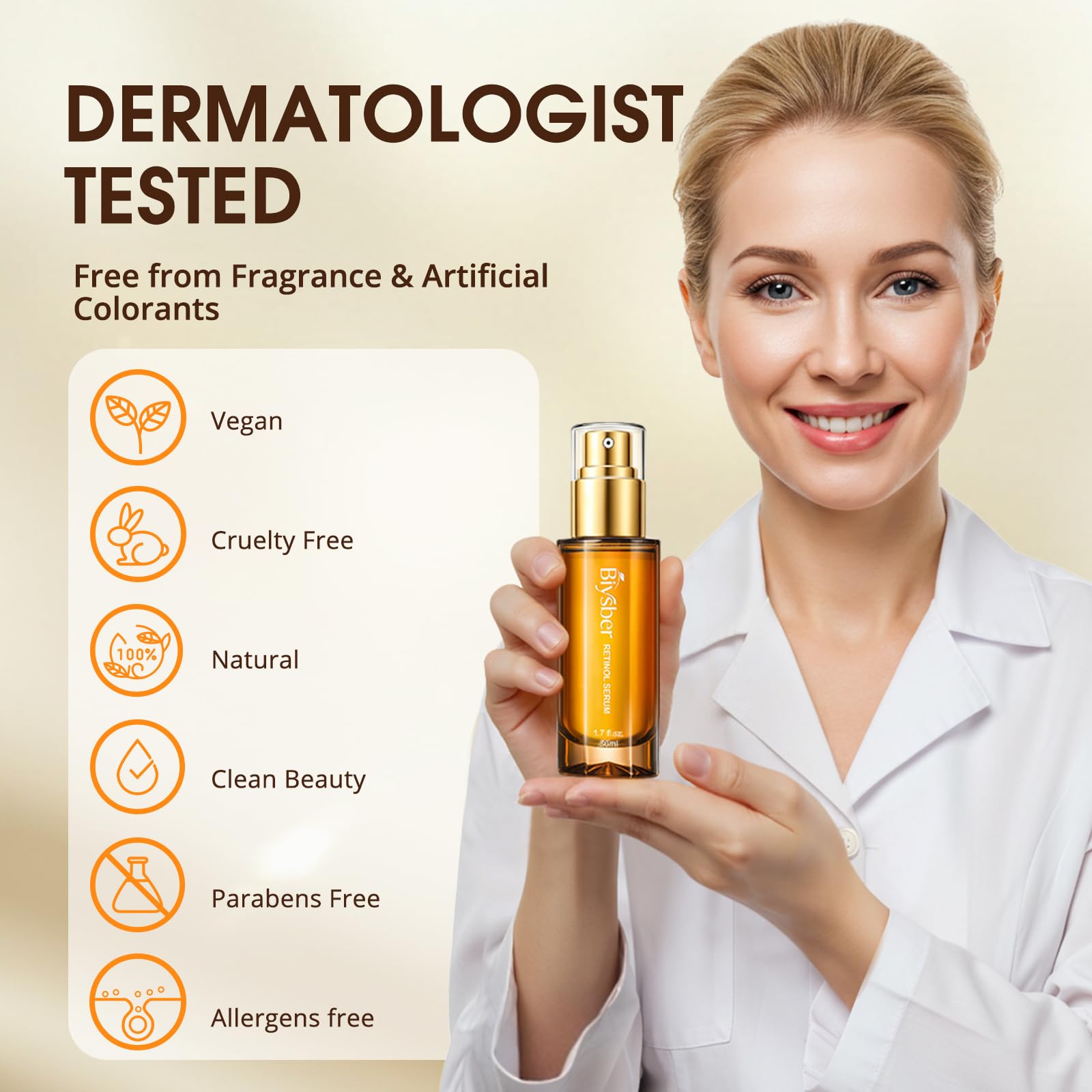 BIYSBER suero-retinol-aplicacion-rostro: uso diario ligero para la piel.