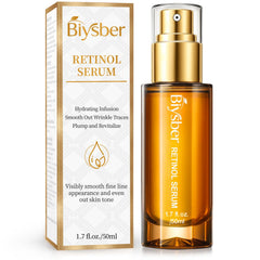 BIYSBER suero-retinol-colágeno, bote: envase elegante y suavidad en la piel.