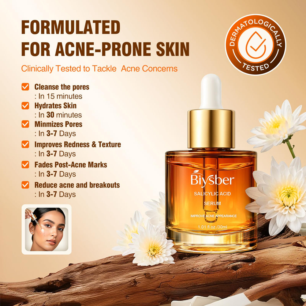 BIYSBER Sérum acide salicylique 2% – apaise et protège contre irritations.