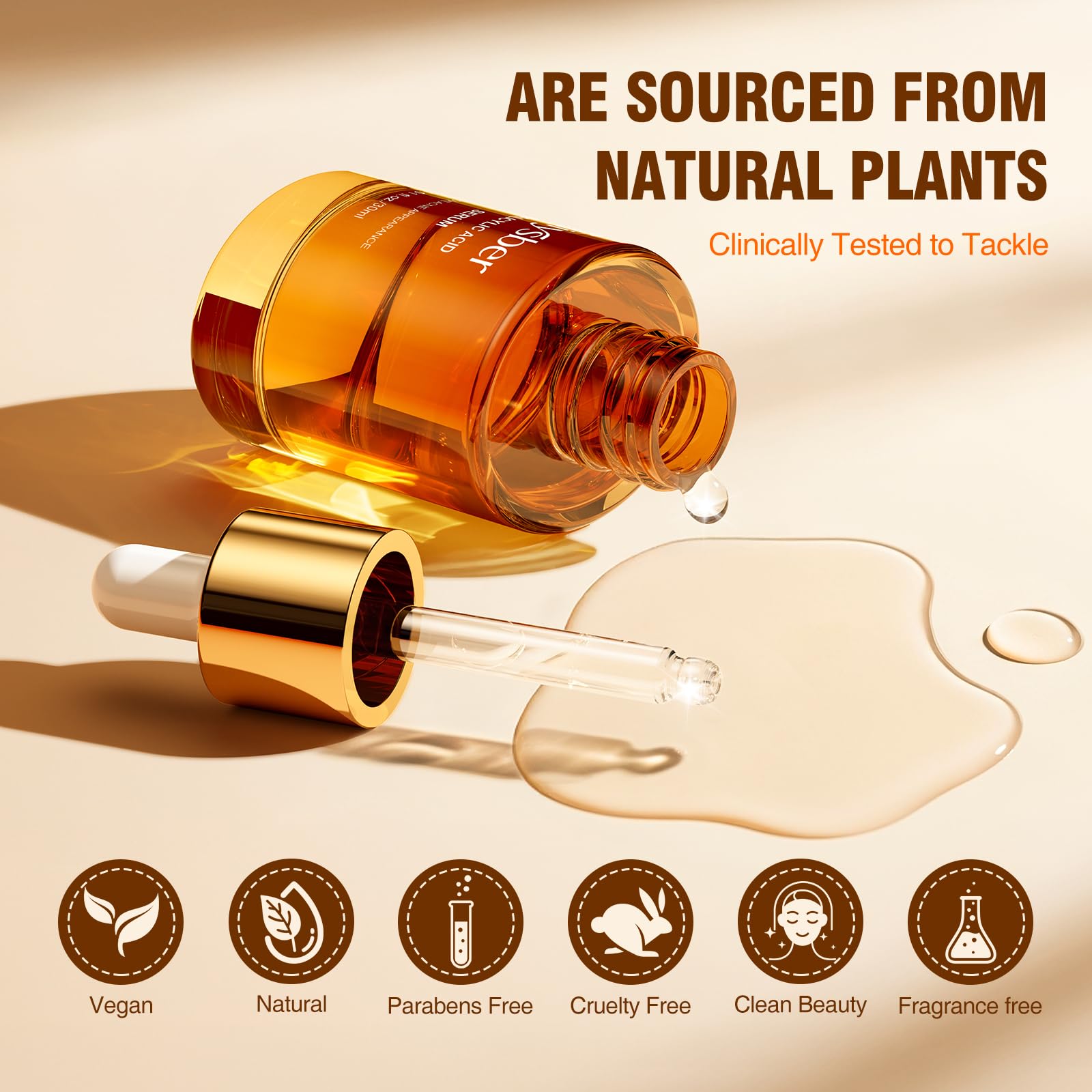 BIYSBER Sérum acide salicylique 2% – formule végane et sans cruauté animale.