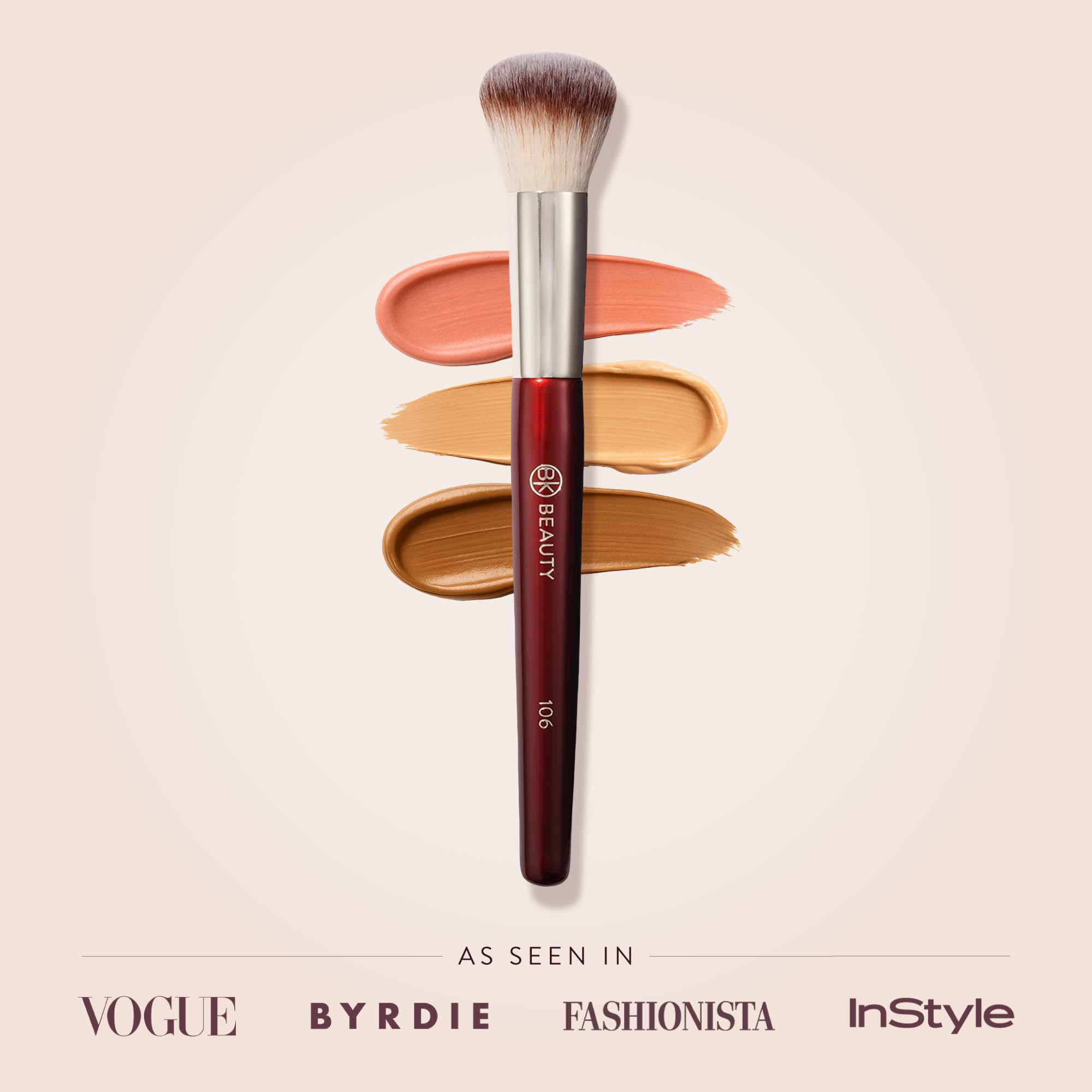 BK Beauty 106 utiliza fibras veganas, libres de crueldad para maquillaje ético.