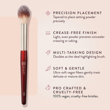BK BEAUTY 108 pincel para bajo-ojos polvo con acabado suave