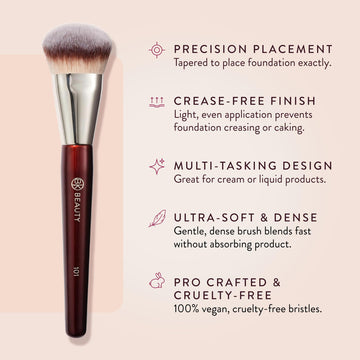 Pincel BK Beauty acabado natural con efecto suave en bases líquidas