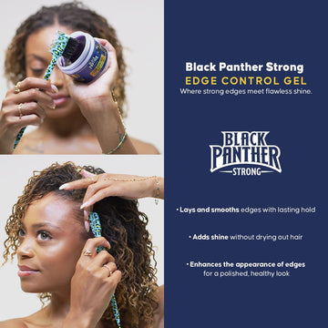 BLACK PANTHER STRONG: brillo sutil que realza las hebras sin brillo excesivo.