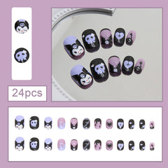 Black Rabbit: diseños de uñas postizas cortas para estilos diarios.