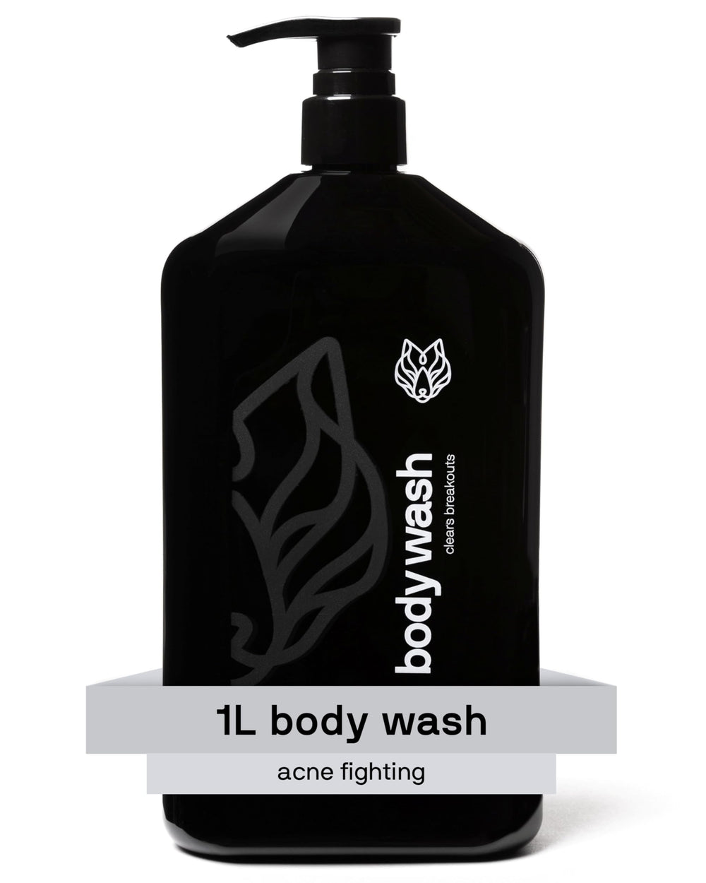 Black Wolf bano corporal 1l, limpieza profunda para piel masculina.