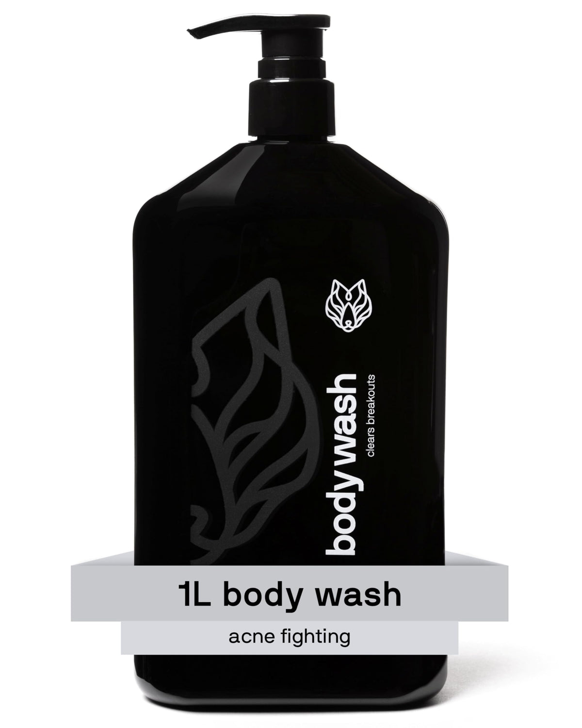 Black Wolf bano corporal 1l, limpieza profunda para piel masculina.