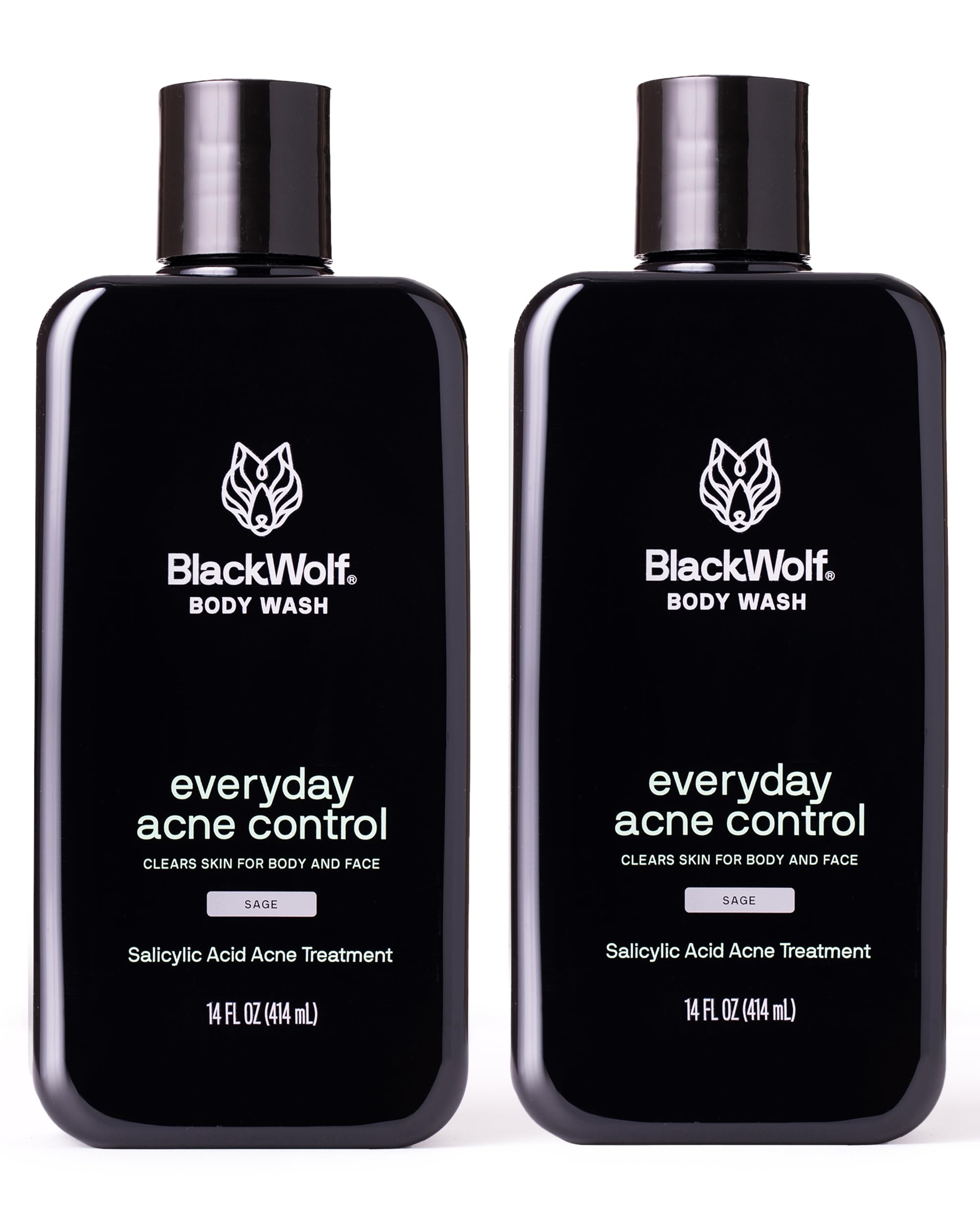 Black Wolf Gel de Ducha con Ácido Salicílico, botella: limpieza profunda de poros