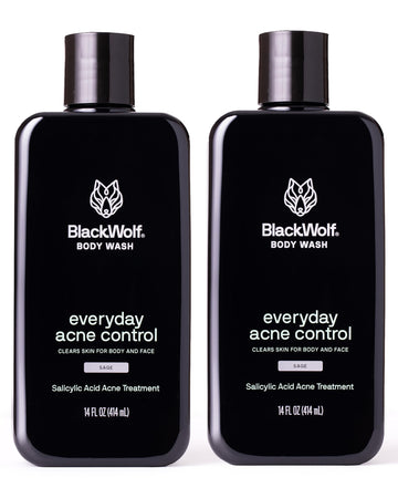 Black Wolf Gel de Ducha con Ácido Salicílico, botella: limpieza profunda de poros