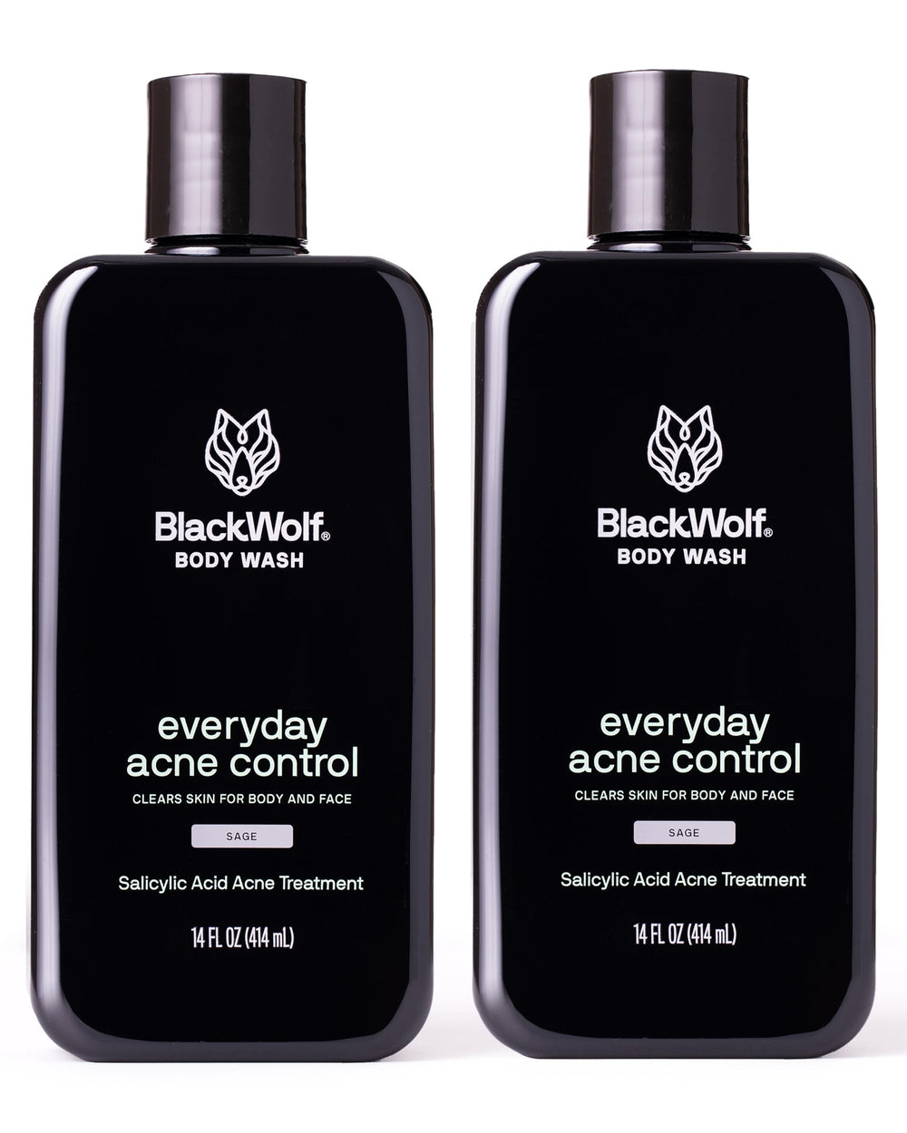 Black Wolf Gel de Ducha con Ácido Salicílico, botella: limpieza profunda de poros