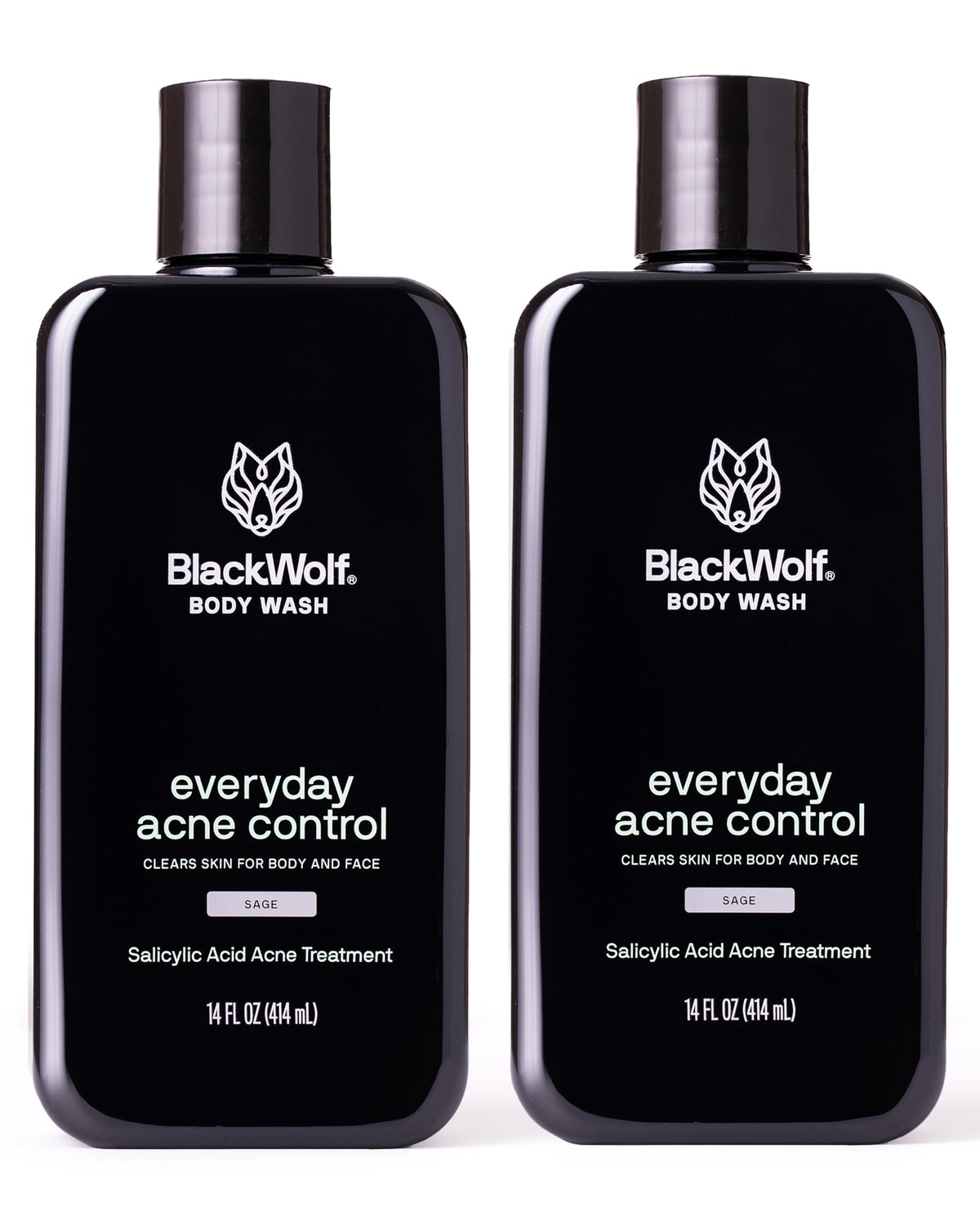 Black Wolf Gel de Ducha con Ácido Salicílico, botella: limpieza profunda de poros