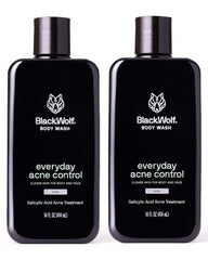 Black Wolf Gel de Ducha con Ácido Salicílico, botella: limpieza profunda de poros