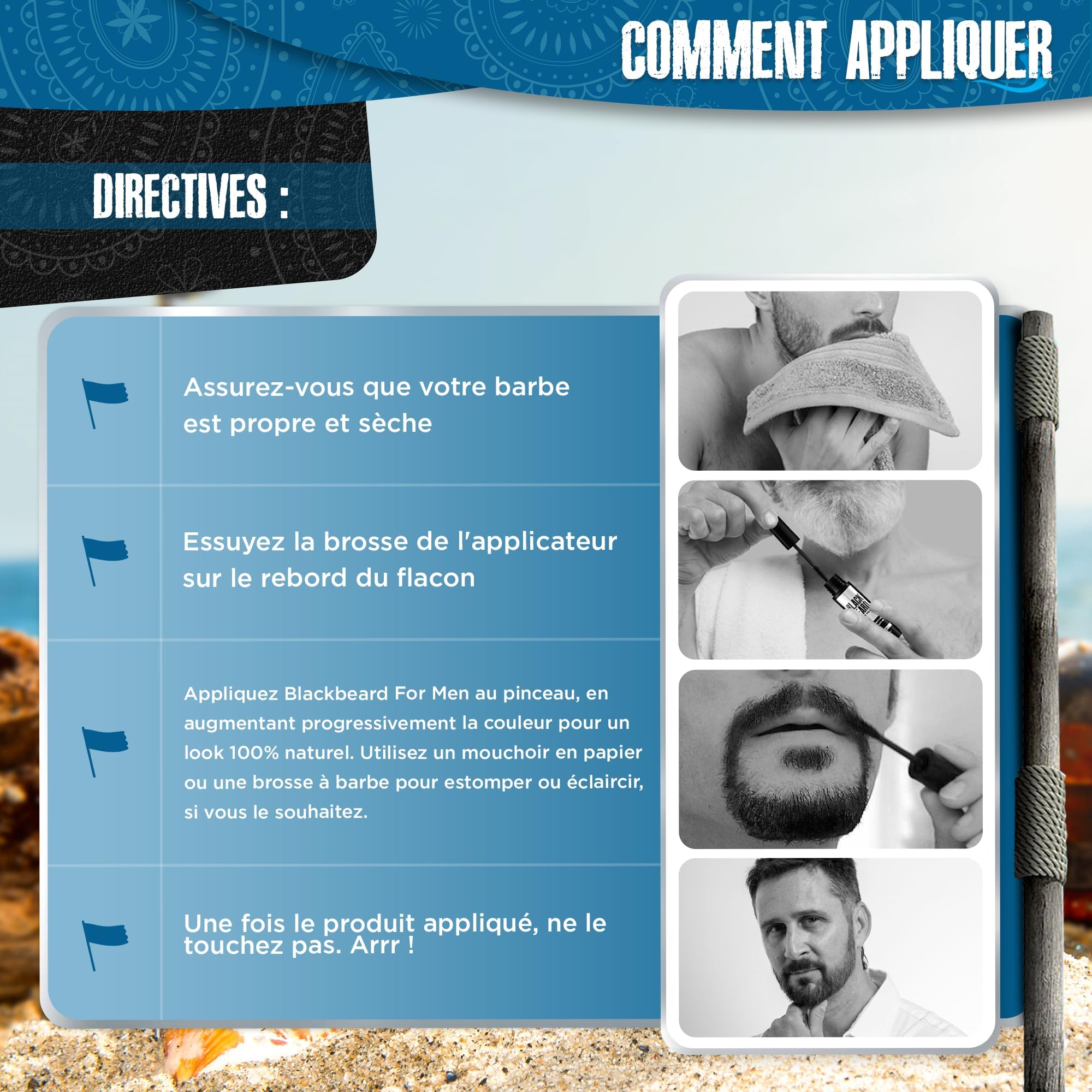 Blackbeard for Men: efecto natural en barba y patillas sin cambios permanentes.