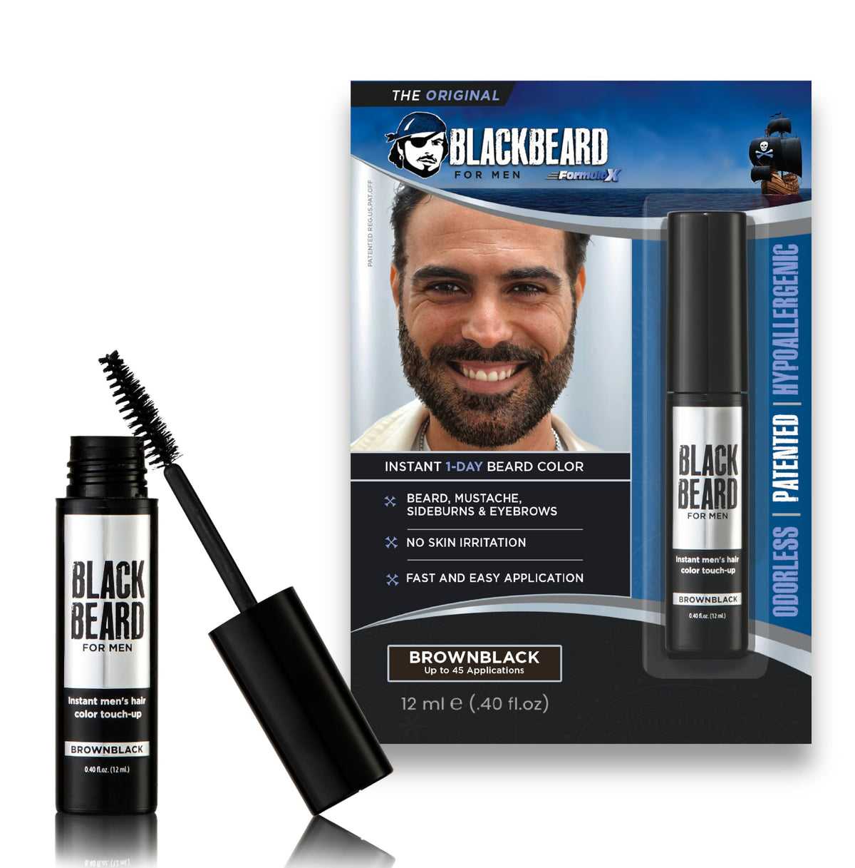 Blackbeard para hombres: color de barba instantáneo para un acabado natural.