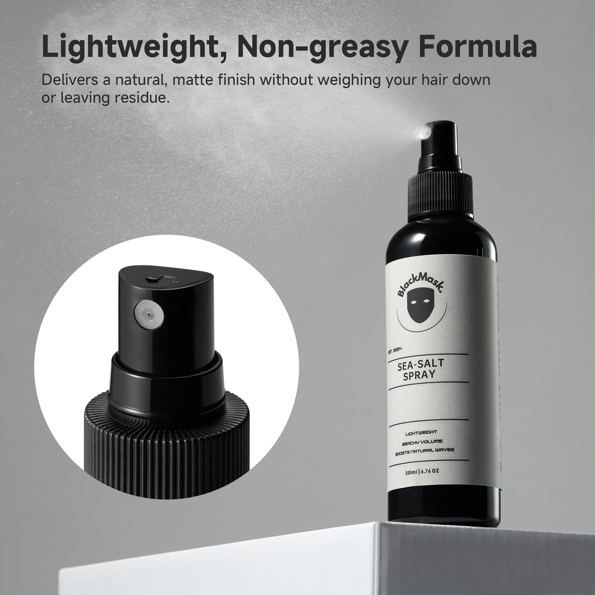 BlackMask uso diario spray para cabello con resultados versátiles.