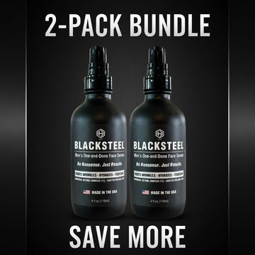 Sérum BLACKSTEEL, texture légère et non grasse pour une routine masculine.