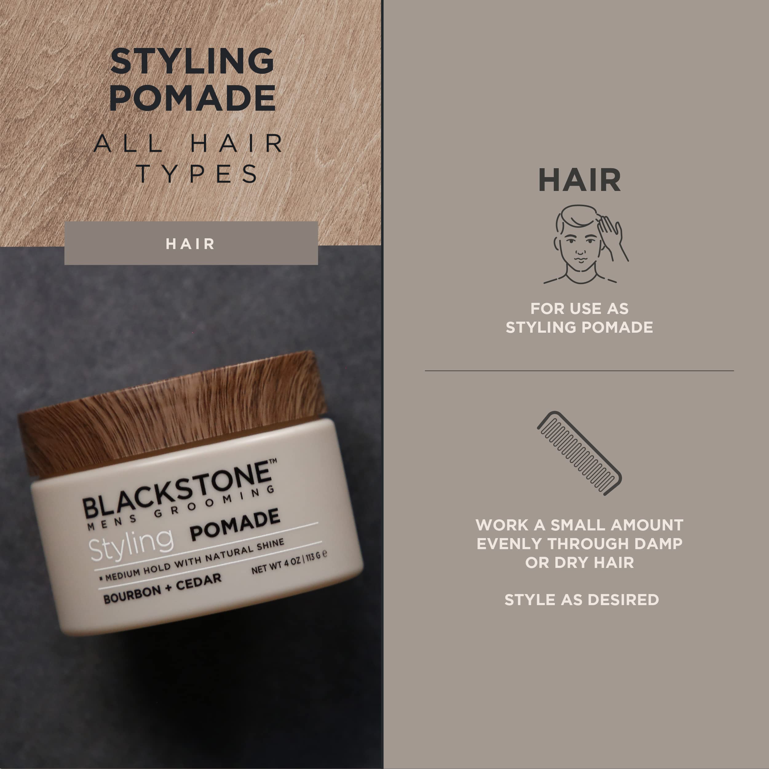 Scent highlights bourbon and cedar for a rugged masculine aroma.