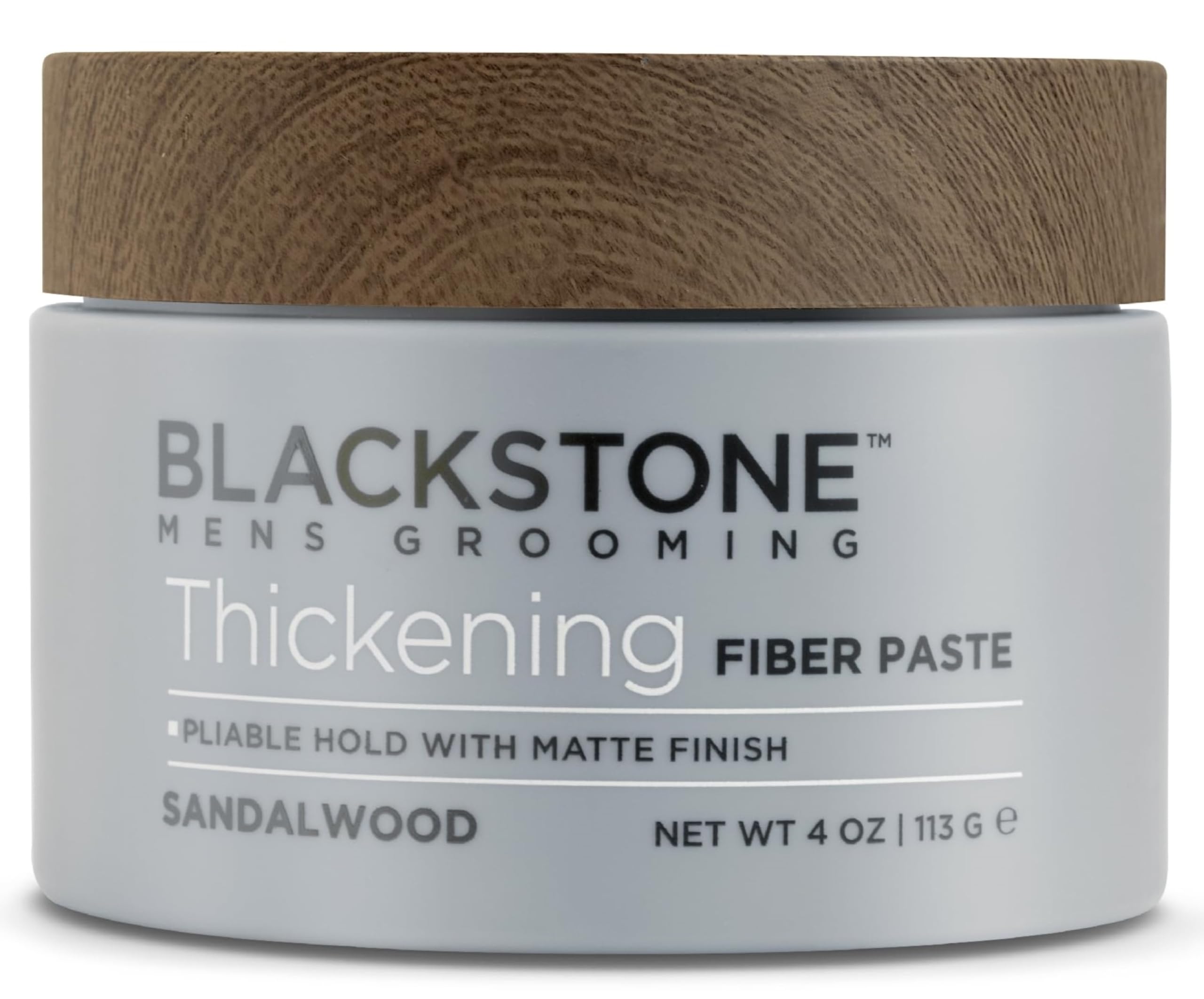 Blackstone Thickening Fiber Paste bottle shows versatile styling for volume and control.