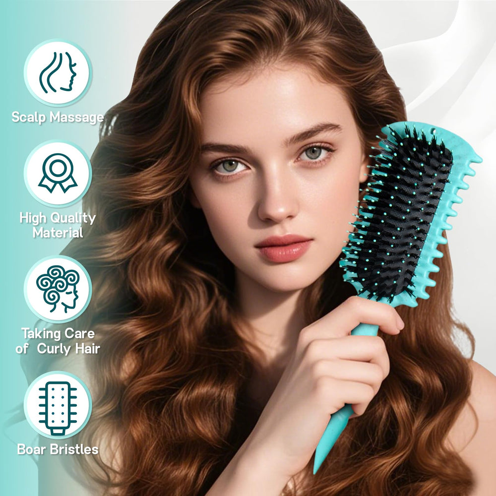 BLACKYEW mango ergonómico en tono teal para peinar cómodo
