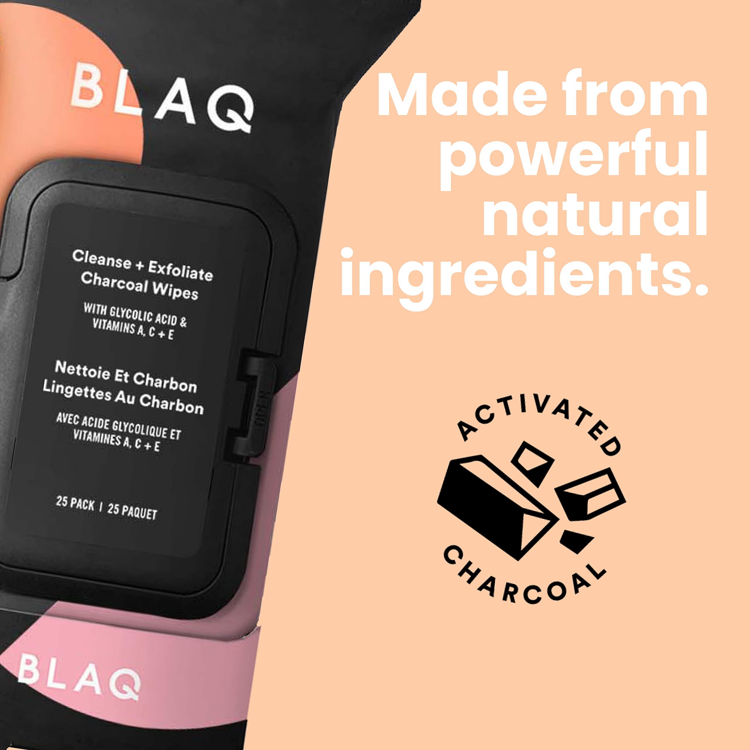 BLAQ toallitas con aloe vera para calmar irritaciones durante la limpieza.