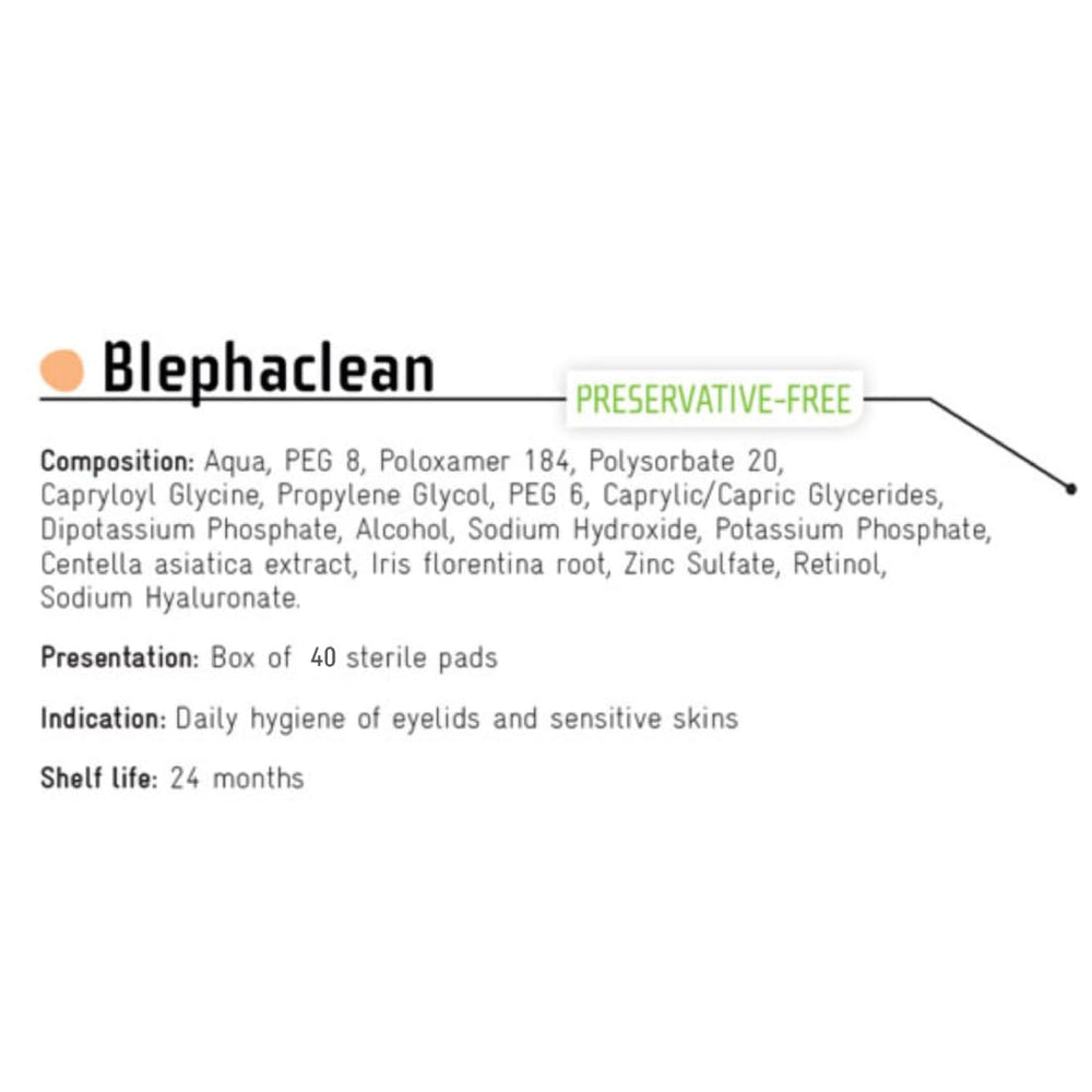 Blephaclean utilisation adulte pour des soins oculaires en douceur.