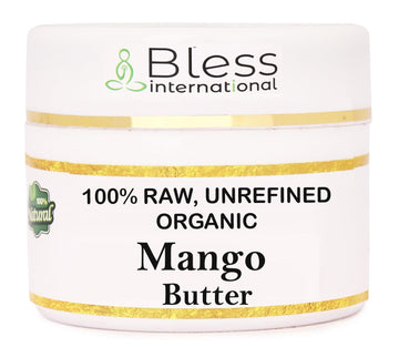 Bless International manteca de mango cruda en botella, hidratación diaria.