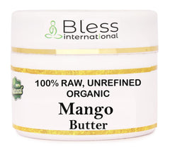 Bless International manteca de mango cruda en botella, hidratación diaria.