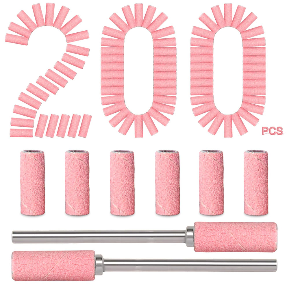 Bandas de lijado pequeñas en caja rosa de BLESWIN para preparación suave de uñas.