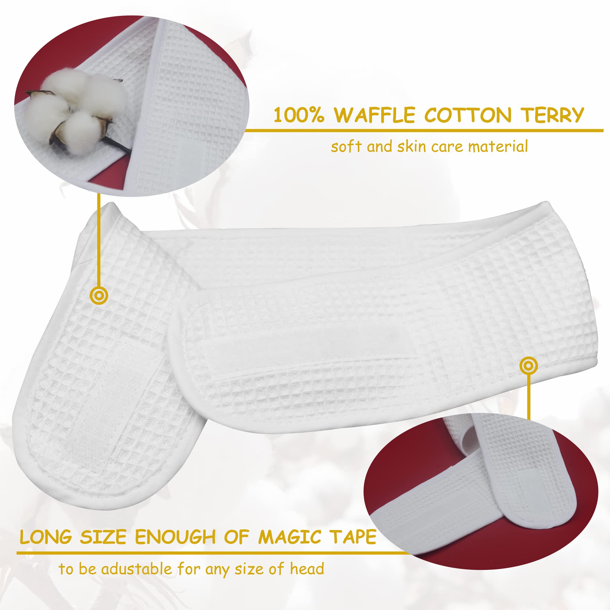 Banda absorbente Bleu Bath para sudor con waffle blanco, ideal para maquillaje.