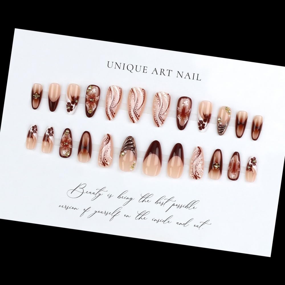 BLGTGH kit uñas 24 piezas con lima y adhesivos para aplicación fácil