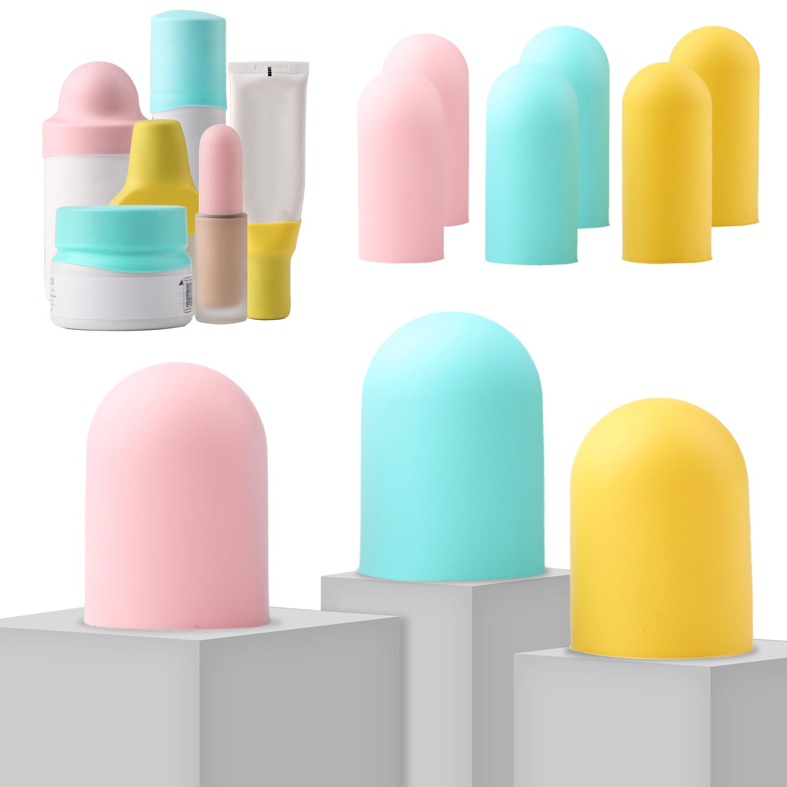 BLHLA tapa de silicona rosa grande, sellado hermético para viajes