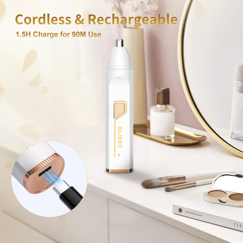 BLIBEE recorte de vello facial, cara y cuello, aspecto limpio.