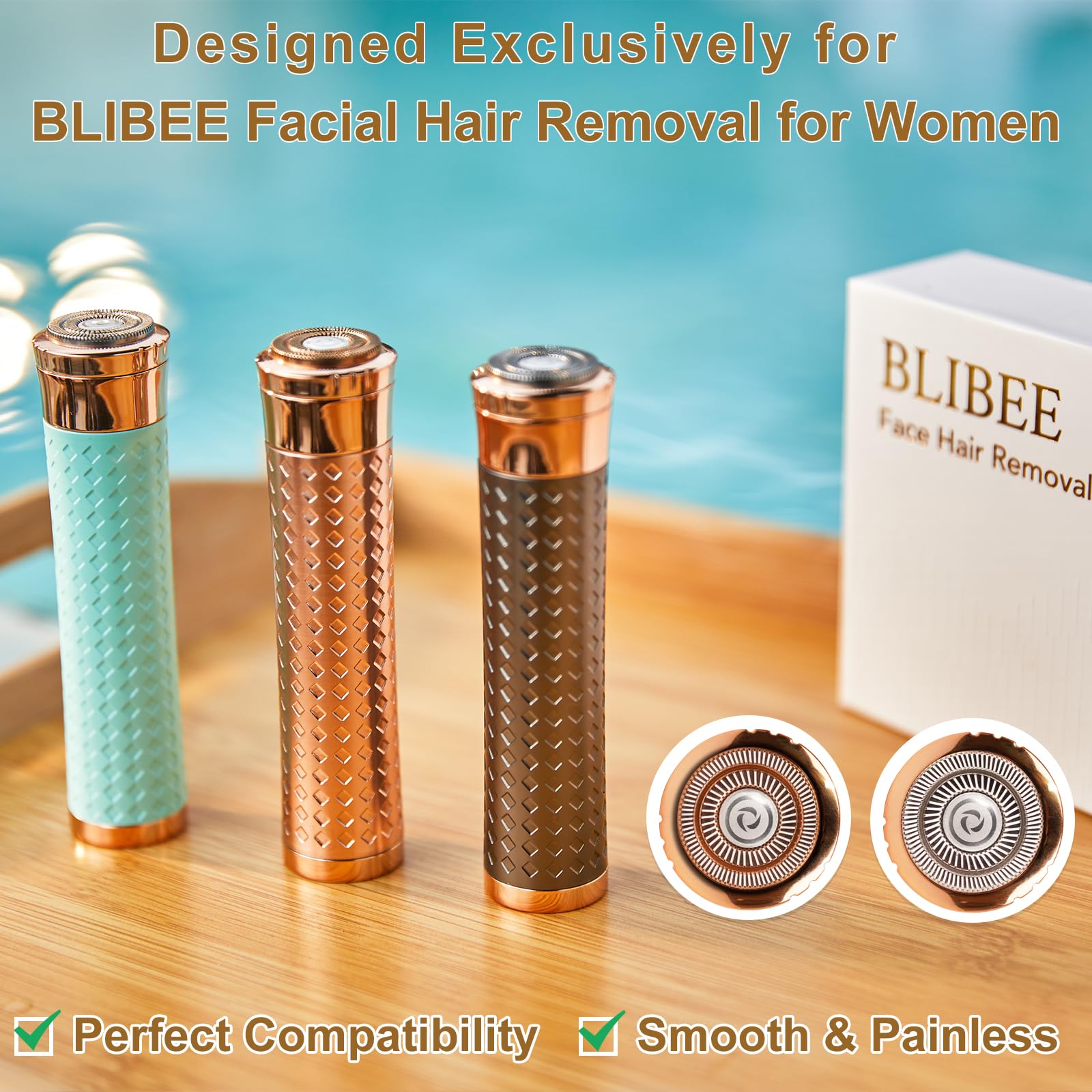 BLIBEE cuchillas doradas y plateadas 2 colores para zonas específicas