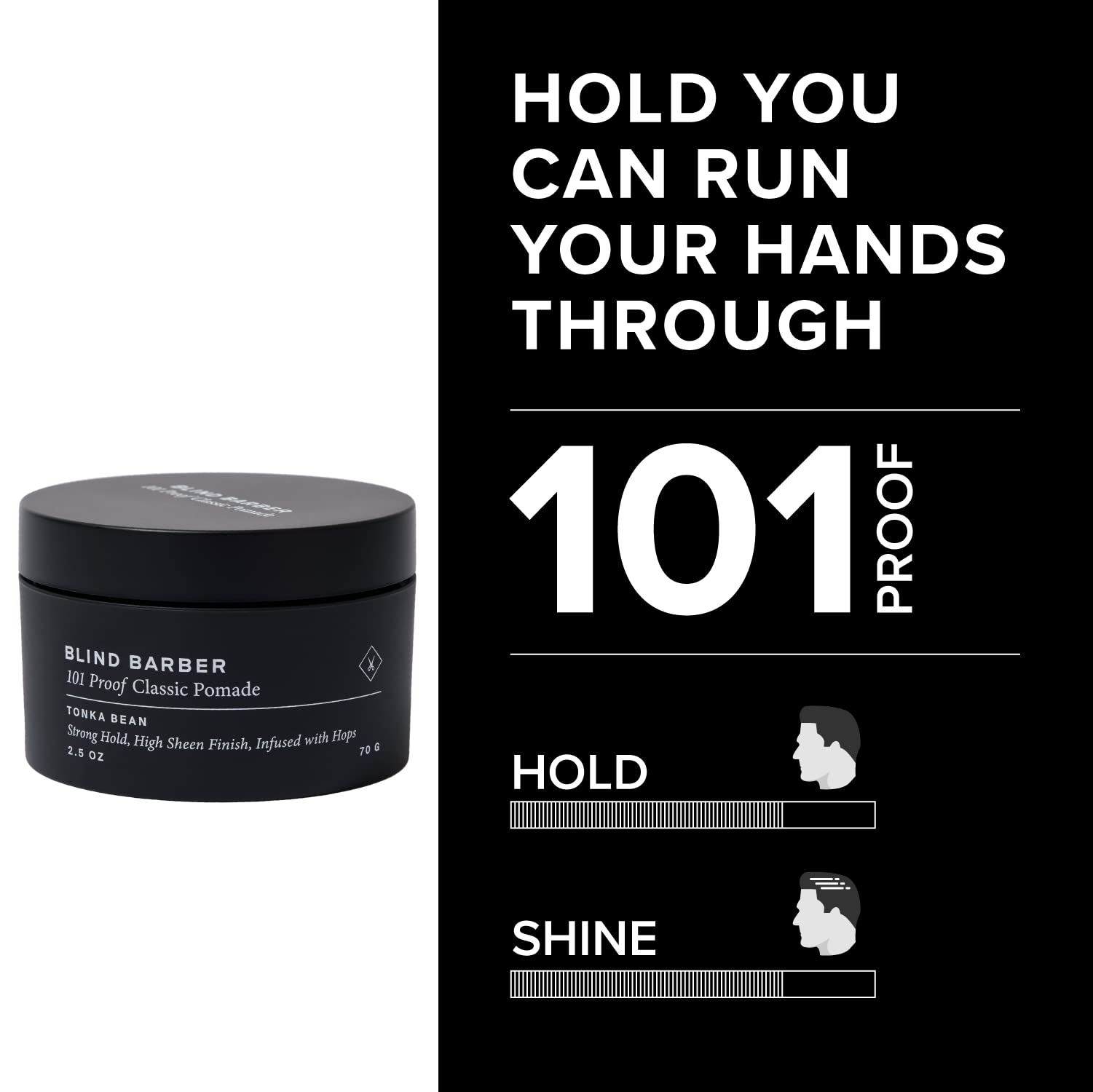 Aplicación con dedos de Blind Barber 101 Proof para control flexible.
