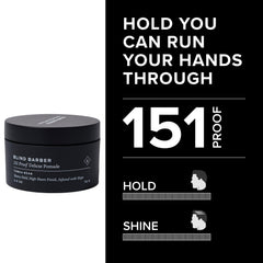 Blind Barber 151 Proof Deluxe pomada, textura cremosa para modelar con dedos.