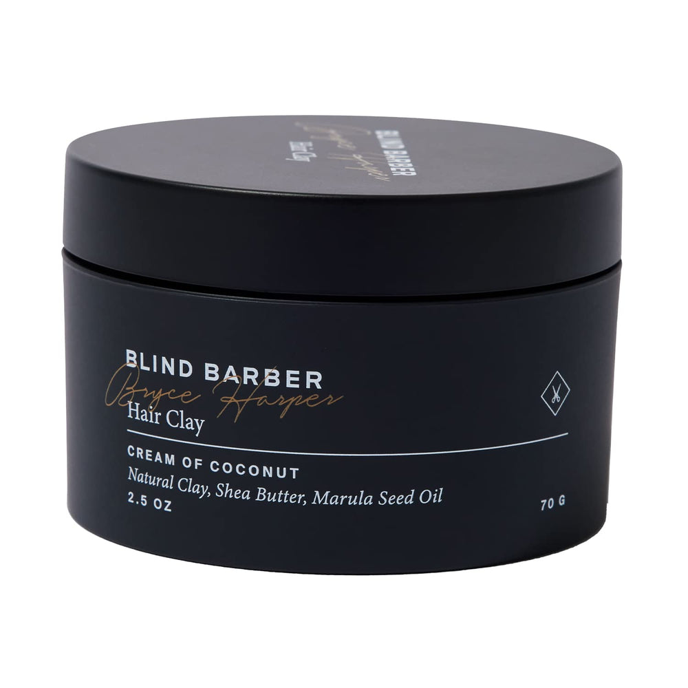 Blind Barber Bryce Harper Arcilla para cabello, frente: acabado mate y textura definida.