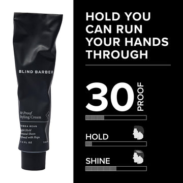El cabello luce brillo natural con la crema suave de Blind Barber.