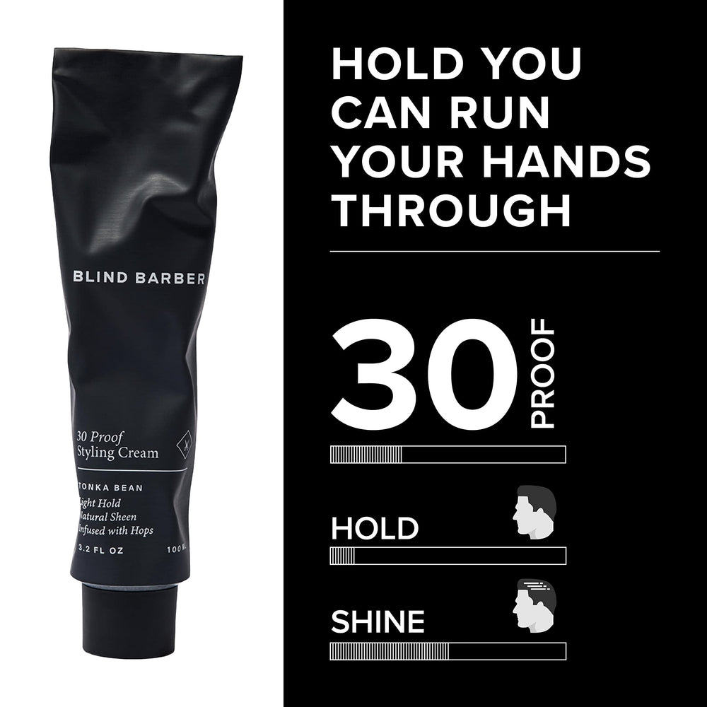 El cabello luce brillo natural con la crema suave de Blind Barber.