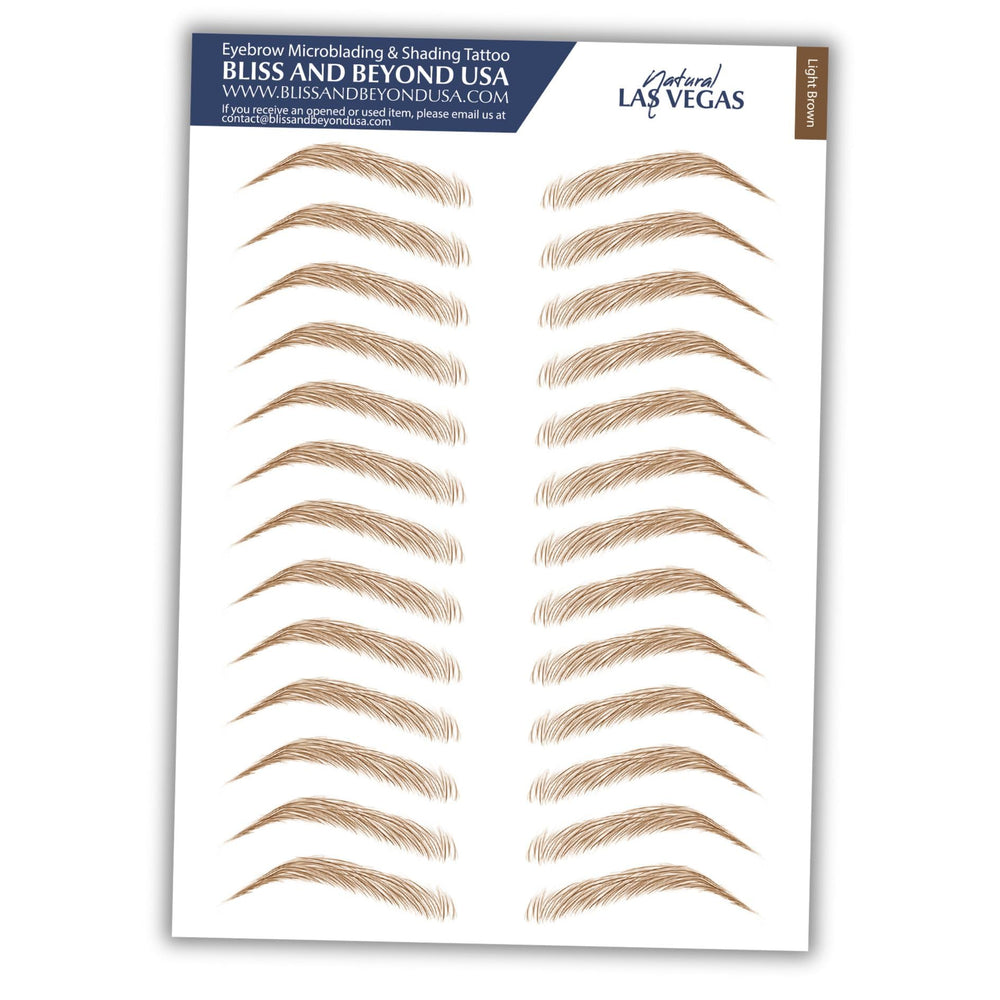 Bliss and Beyond USA waterproof eyebrow stickers with natural hair-stroke look for lasting wear.