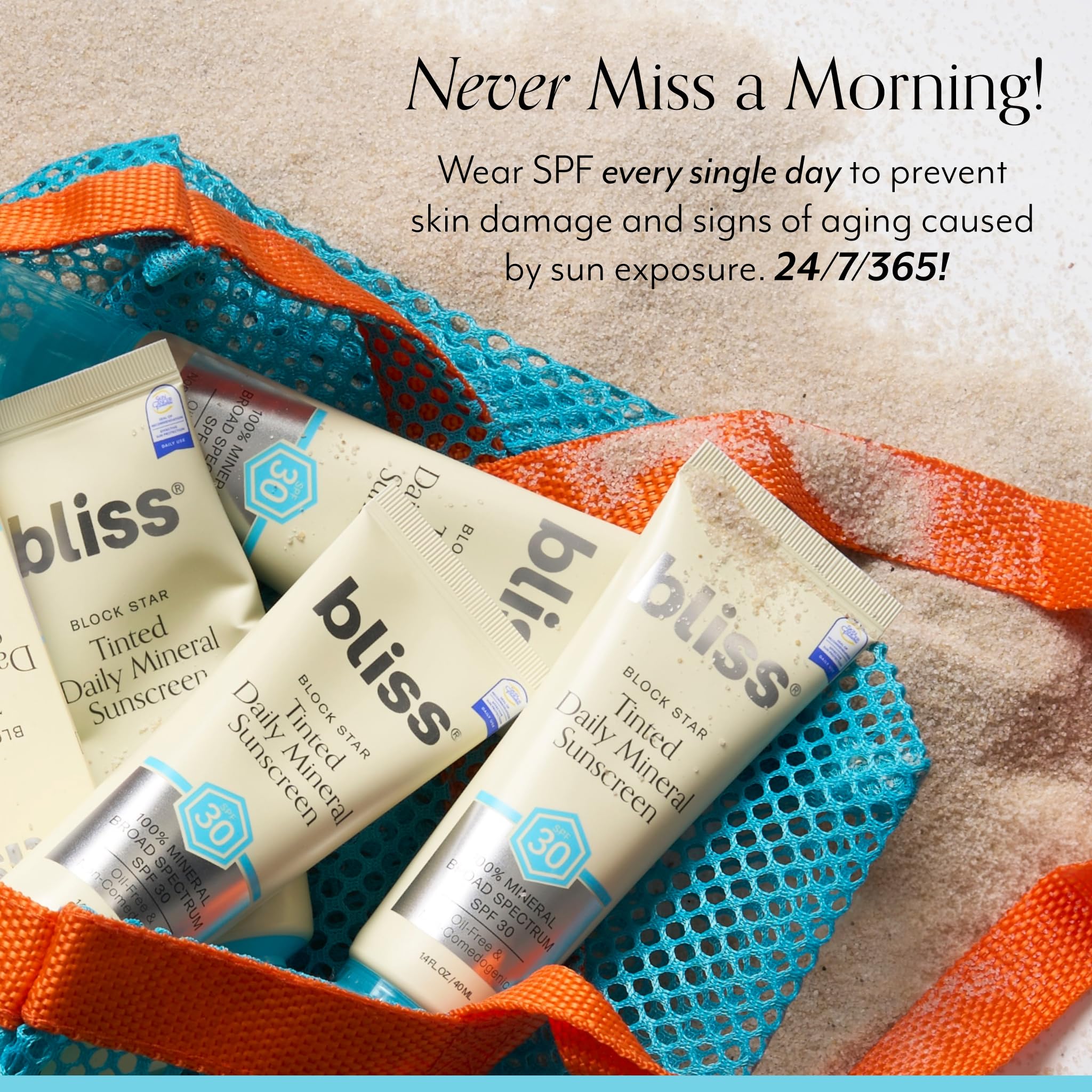 Bliss Block Star SPF 30, ingredientes antioxidantes blueberry y acai para cuidado facial