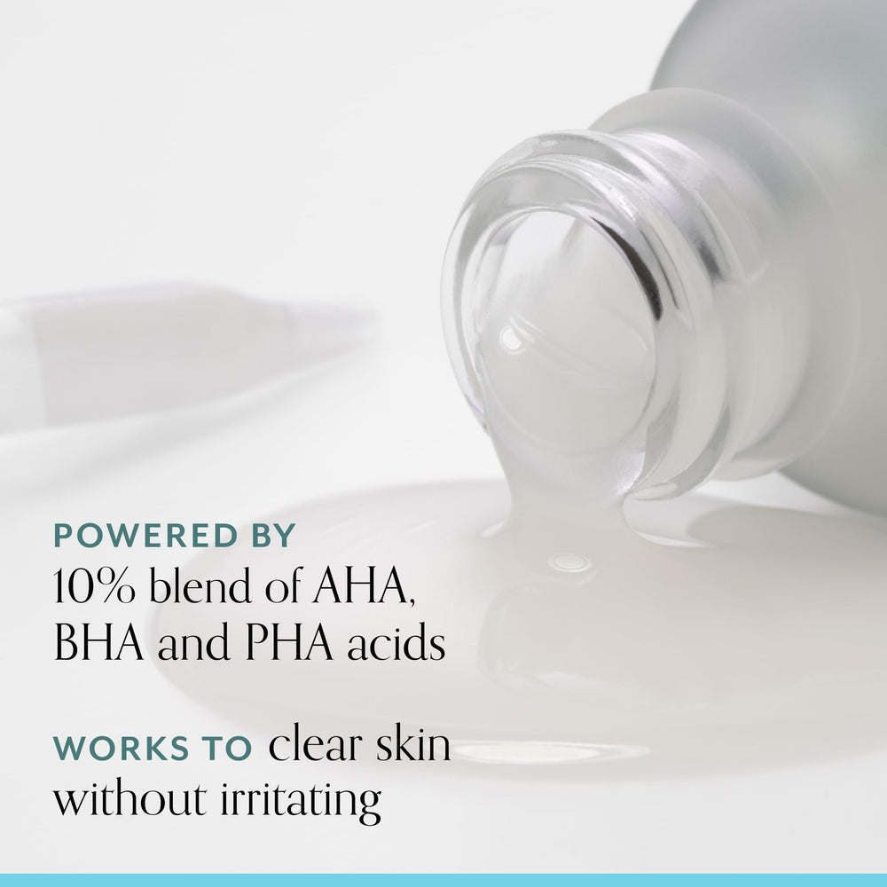 Bliss Clear Genius Peel aplicada de noche para despertar con poros más limpios.