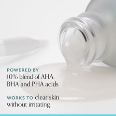 Bliss Clear Genius Peel aplicada de noche para despertar con poros más limpios.