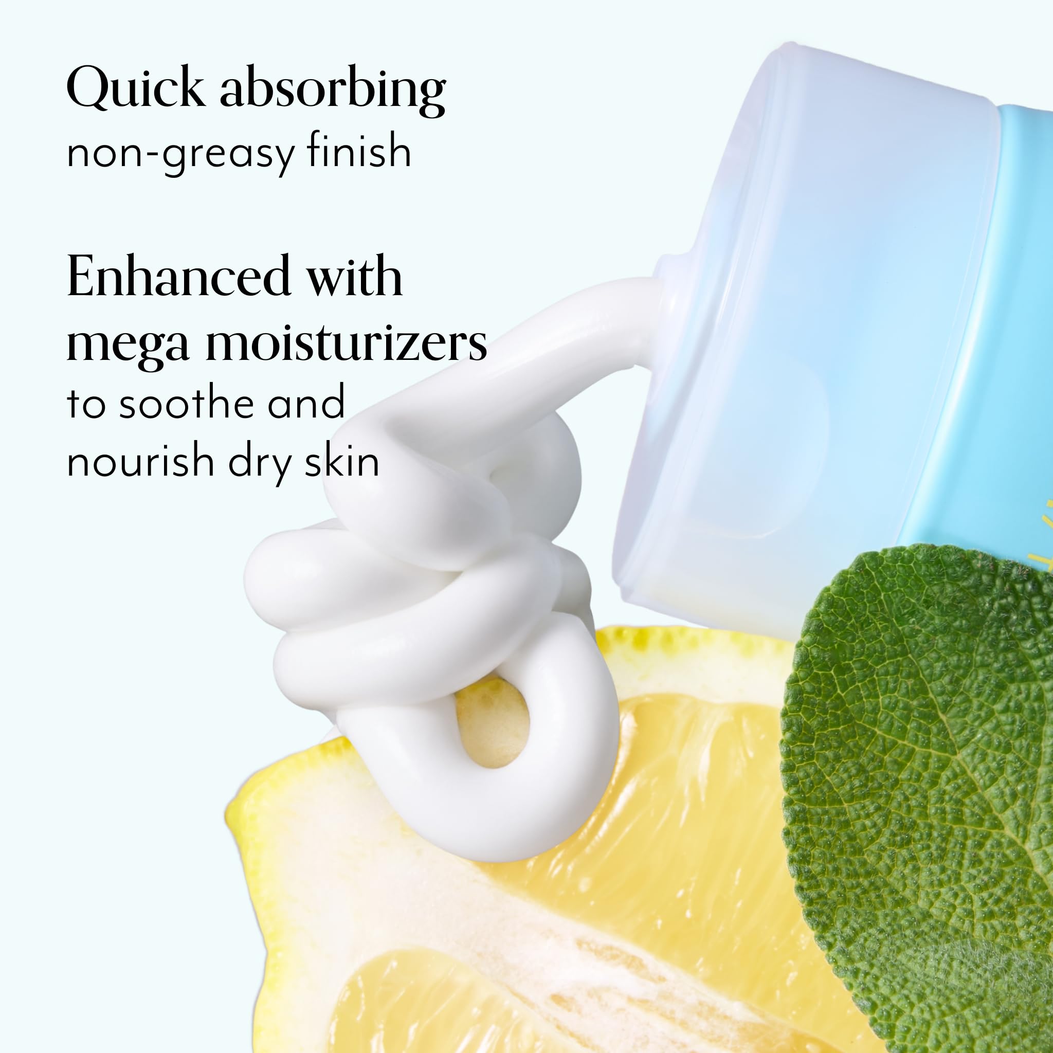 Aplicación suave de Bliss Limón y Salvia para una experiencia revitalizante tras la ducha.