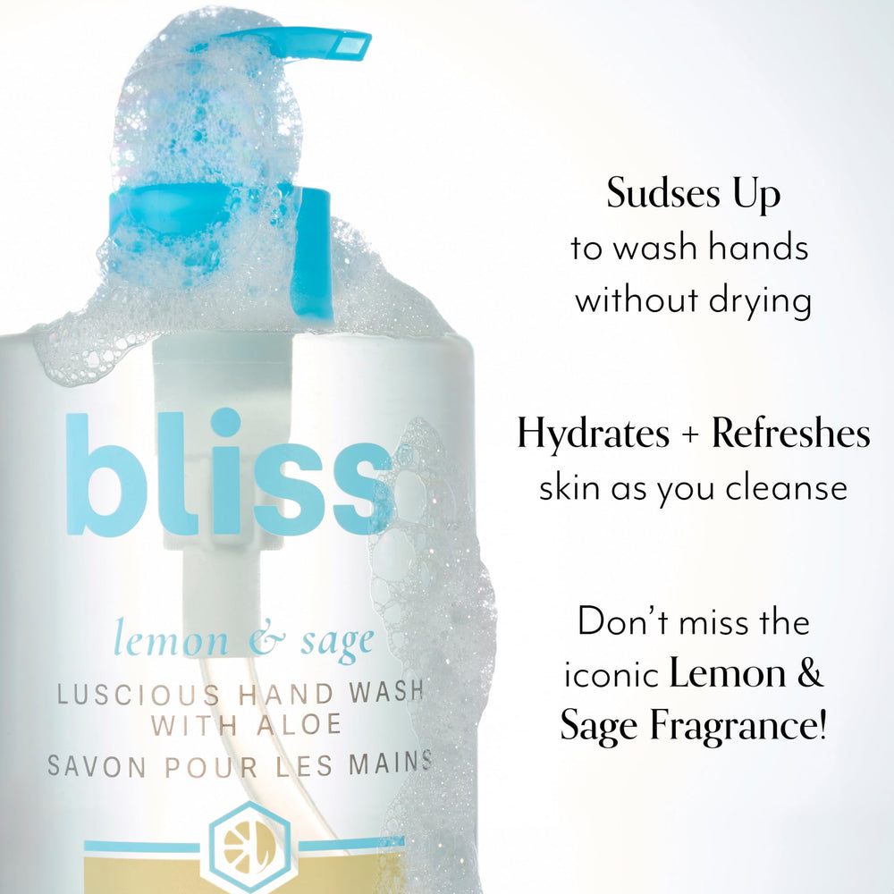 Bliss Jabón de Manos: espuma cremosa que cuida la piel tras cada lavado.
